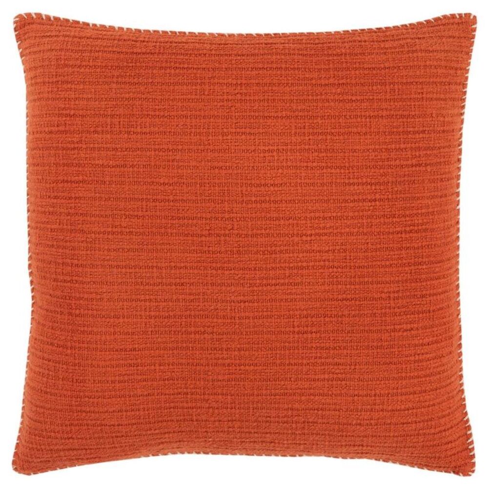 22"x22" Oversize Solid Striped Square Throw Pillow Cover Orange - Rizzy Home